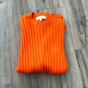 NWT Loft Ribbed Sweater - XL - Orange
